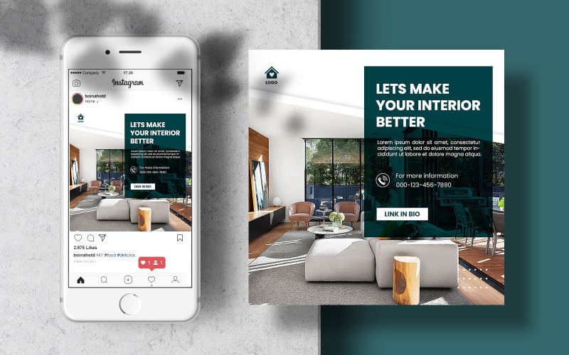 Download Шаблон для соцсетей "Furniture Social Media Post Template Banner for Social Media" / Furniture Social Media Post Template Banner for Social Media - Шаблон для соцсетей на тему графика template,banner,modern,furniture,poster,post,social,square,editable,social media,interior,social banner,living room,social media post,minimalist interior,home interior,social media templates,