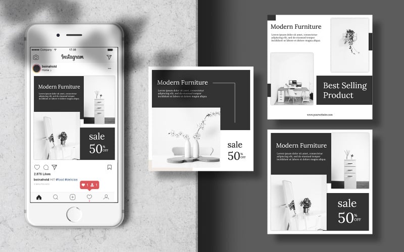 Download Шаблон для соцсетей "Instagram Furniture Banner Post Social Media Template" / Instagram Furniture Banner Post Social Media Template - Шаблон для соцсетей на тему графика template,banner,modern,furniture,poster,post,social,square,editable,social media,interior,social banner,living room,social media post,minimalist interior,home interior,social media templates,
