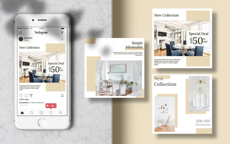 Download Шаблон для соцсетей "Instagram Furniture Banner Post Social Media Template" / Instagram Furniture Banner Post Social Media Template - Шаблон для соцсетей на тему графика template,banner,modern,furniture,poster,post,social,square,editable,social media,interior,social banner,living room,social media post,minimalist interior,home interior,social media templates,
