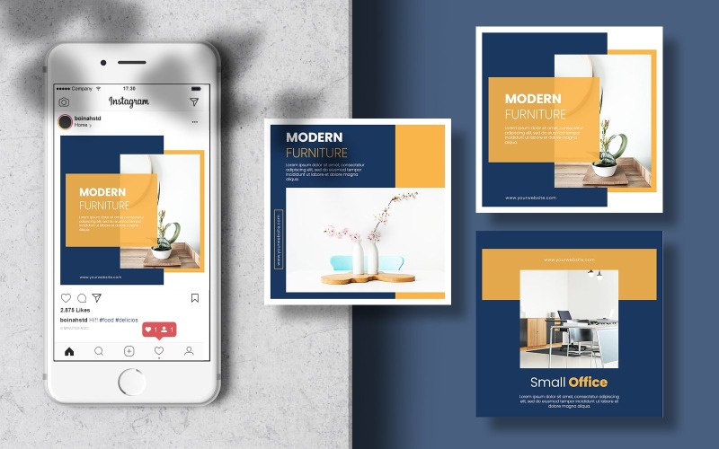 Download Шаблон для соцсетей "Interior Design Instagram Post Banner Social Media Template" / Interior Design Instagram Post Banner Social Media Template - Шаблон для соцсетей на тему графика template,banner,modern,furniture,poster,post,social,square,editable,social media,interior,social banner,living room,social media post,minimalist interior,home interior,social media templates,