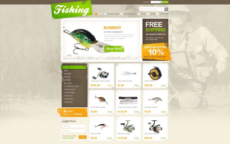 шаблон fishing virtuemart