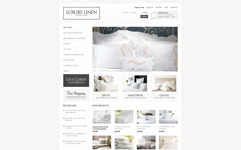 роскошный льняной шаблон virtuemart
