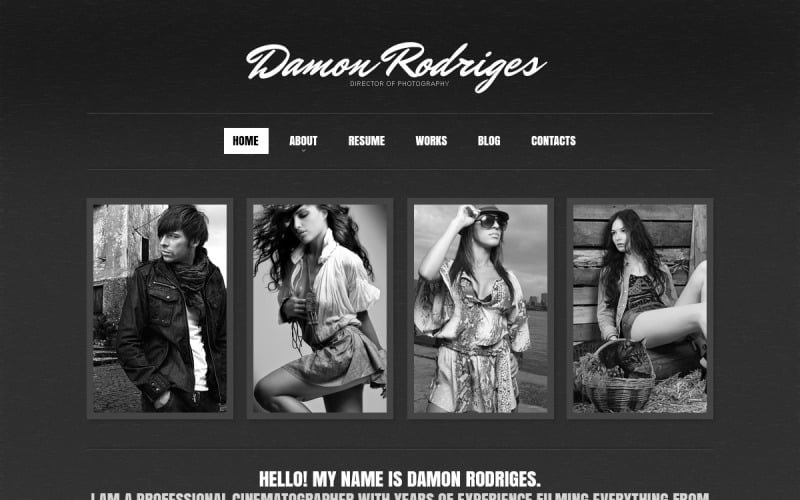 noir photographer portfolio drupal шаблон