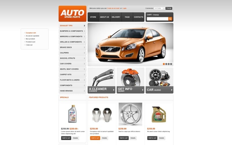 шаблон virtuemart для автозапчастей