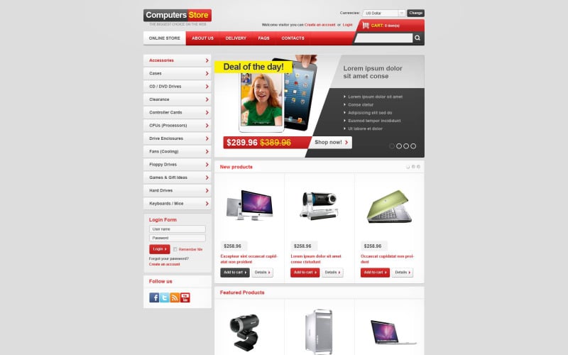 полный шаблон virtuemart магазина компьютеров