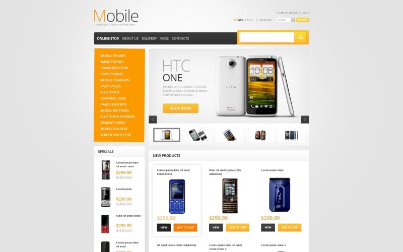 шаблон virtuemart для мобильных телефонов