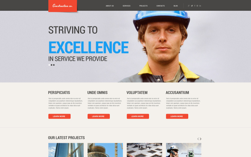 строительные проекты wordpress тема