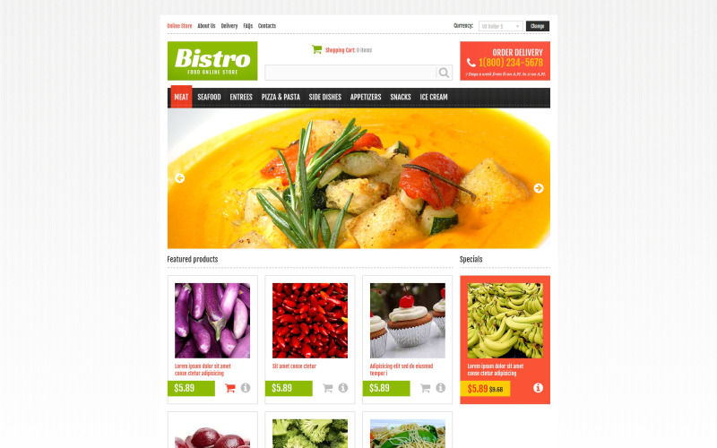 шаблон интернет-магазина продуктов питания virtuemart