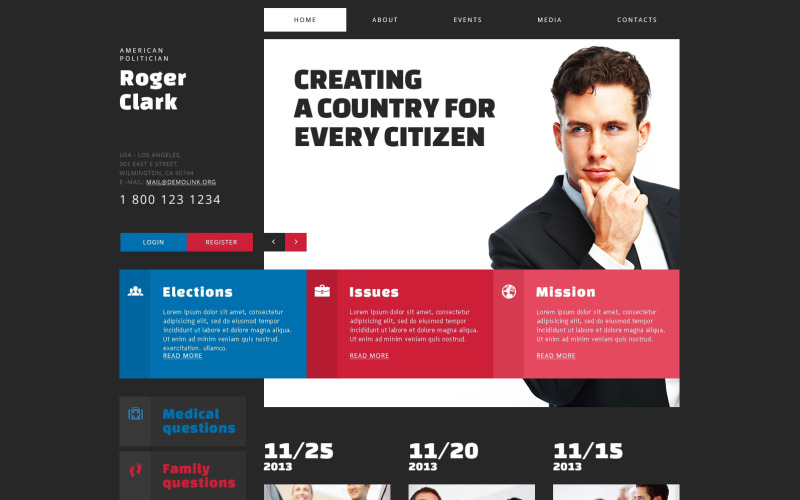 шаблон политического кандидата joomla