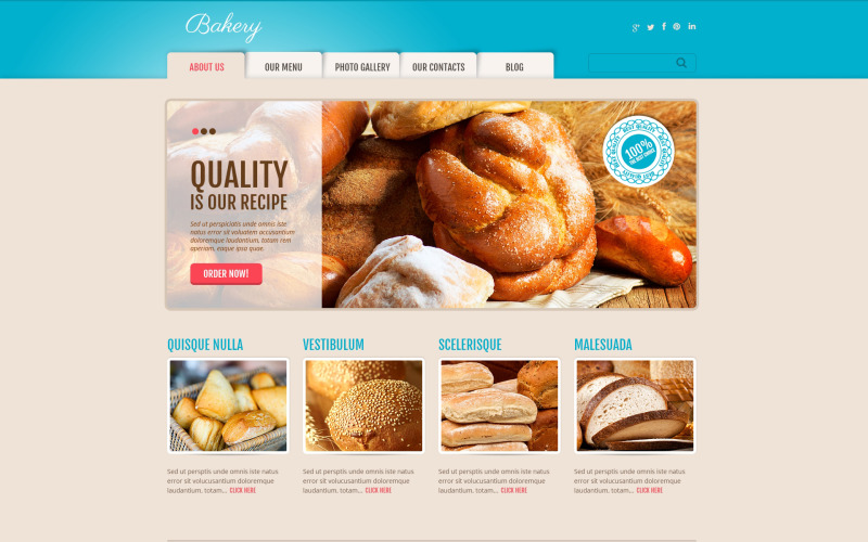 вкусная пекарня wordpress тема