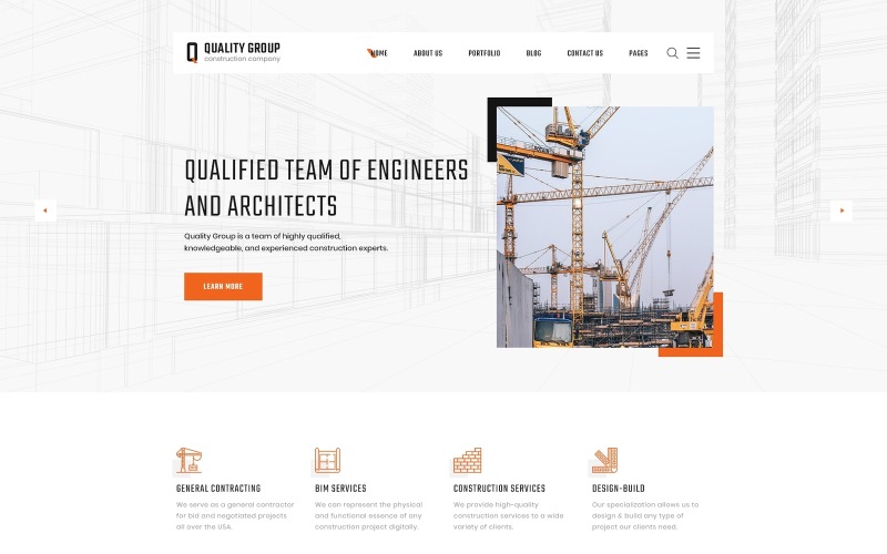 строительная компания Чистый многостраничный html5 шаблон сайта