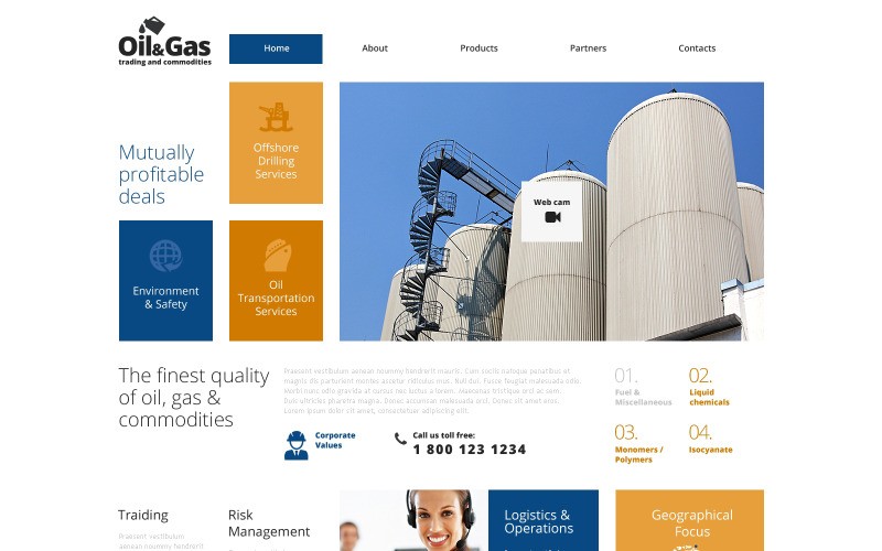адаптивный шаблон сайта gas &amp; oil