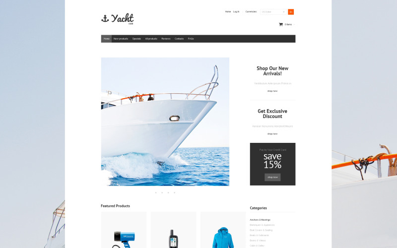 Yacht Club ZenCart Template