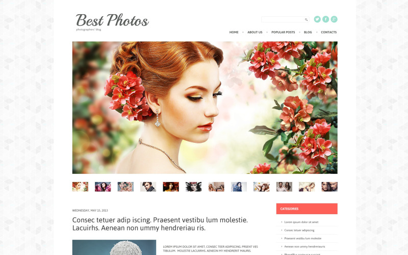 фото видео блог wordpress тема