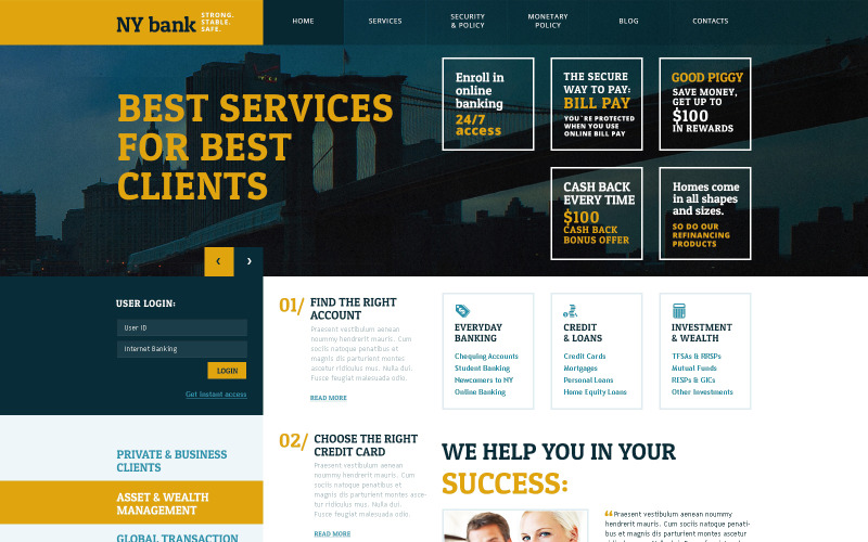банк wordpress тема