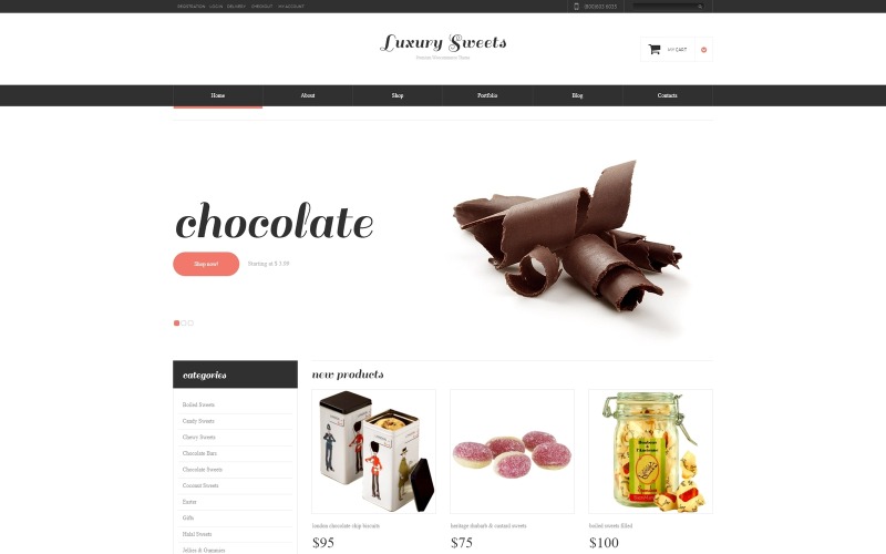 сладкий магазин отзывчивая тема woocommerce