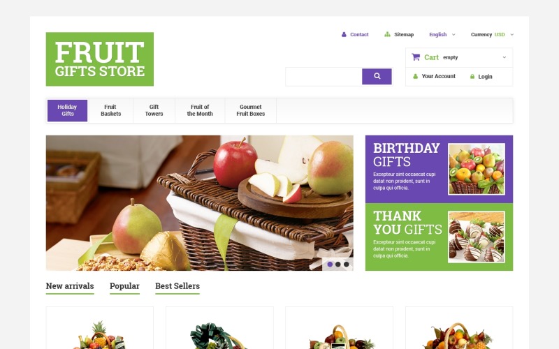 фруктовые подарочные корзины тема prestashop