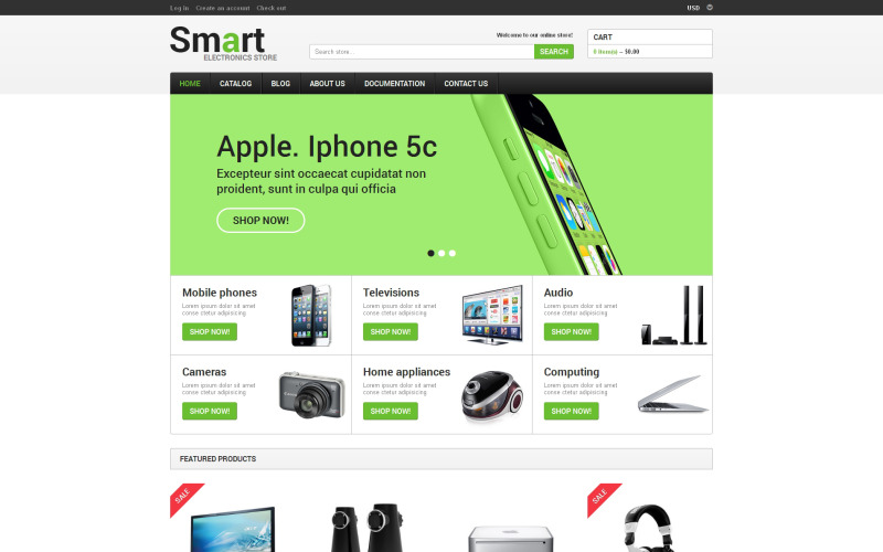 магазин электроники отзывчивая тема shopify