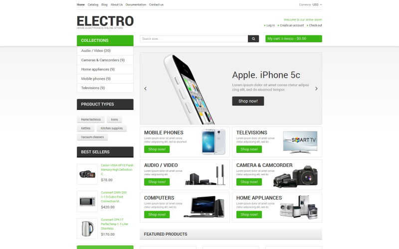 отзывчивая тема магазина электроники shopify