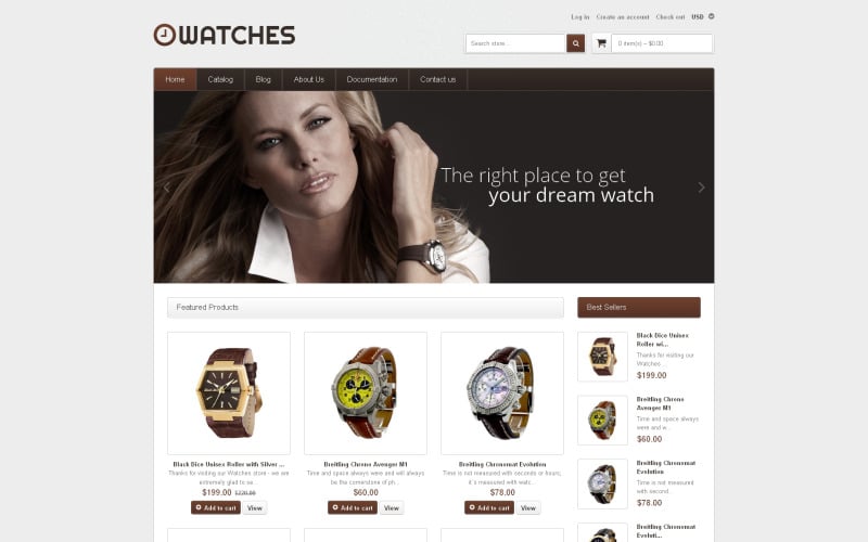 часы отзывчивая тема shopify