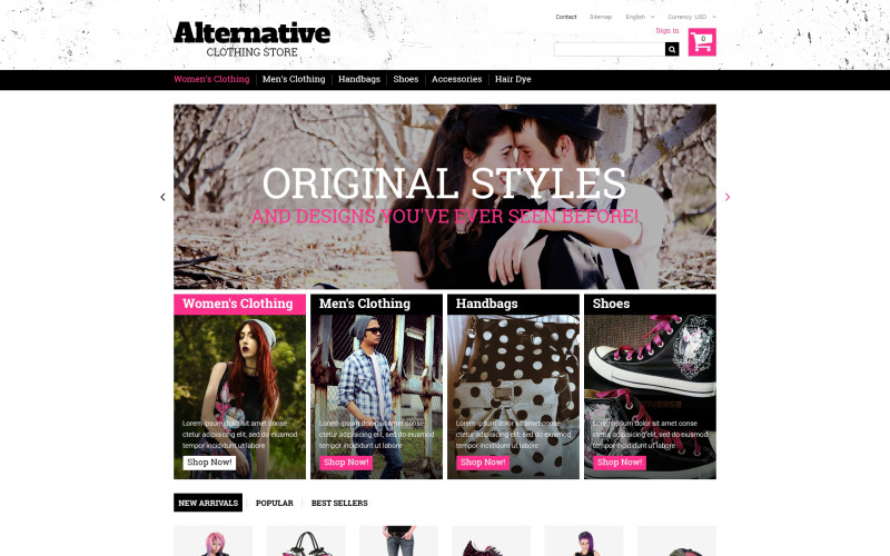 одежда, которая рок prestashop тема