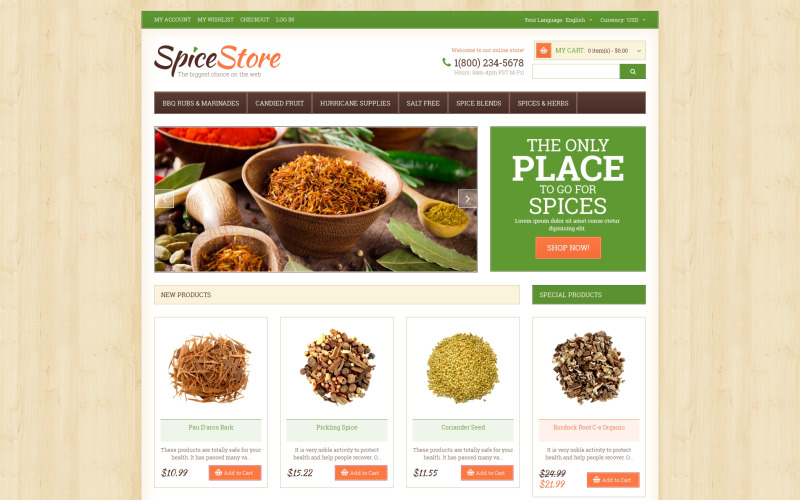 spice shop отзывчивая тема magento