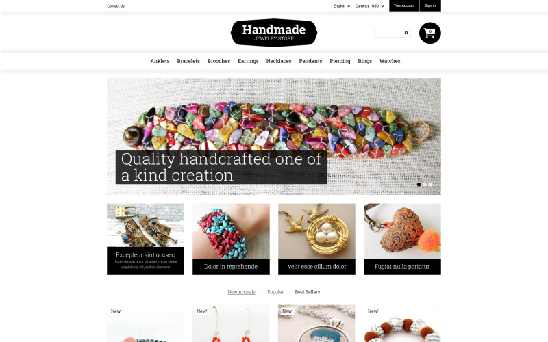 ювелирные изделия ручной работы prestashop тема
