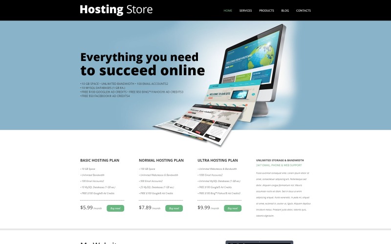 хостинг-магазин joomla template