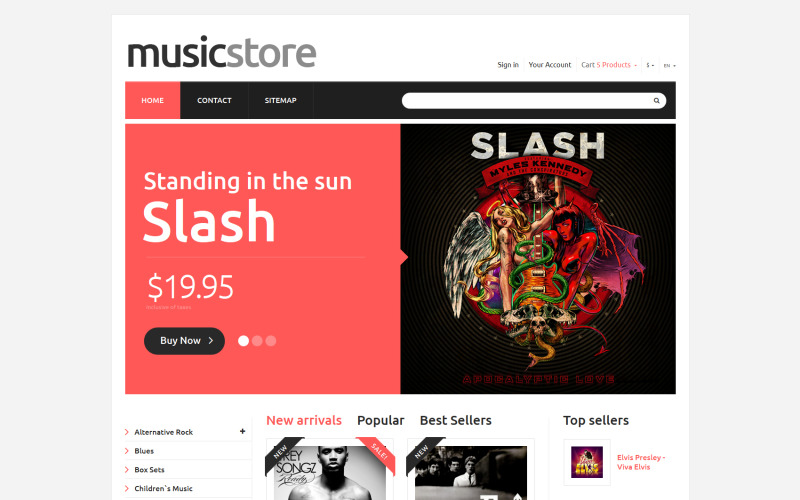 all tastes music prestashop theme