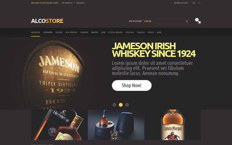 алкогольные напитки тема magento
