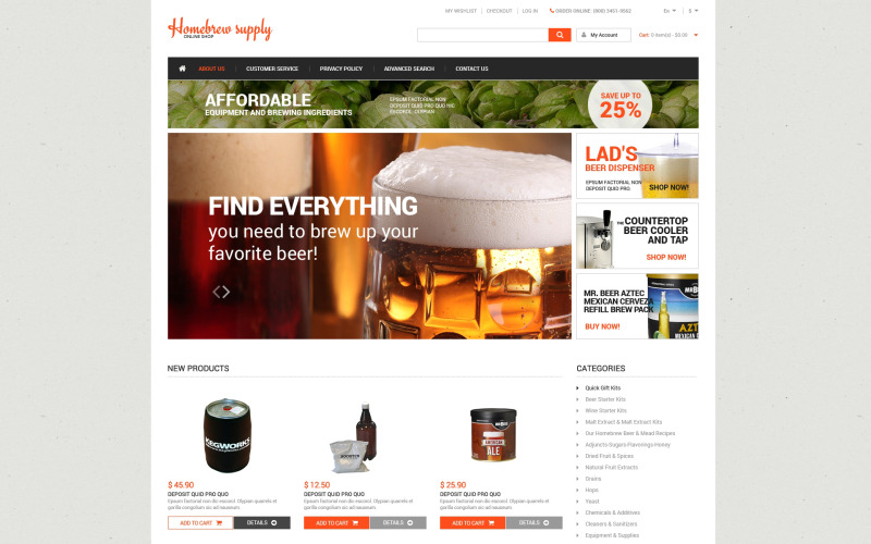homebrew supply shop magento theme