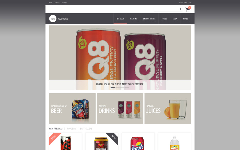 безалкогольные напитки тема prestashop