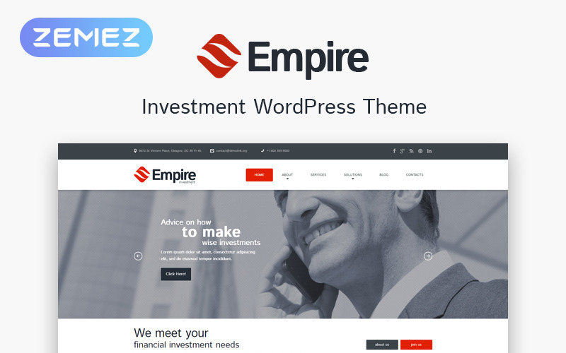инвестиционная компания отзывчивая тема wordpress
