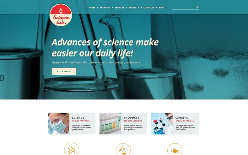 адаптивный шаблон веб-сайта science lab