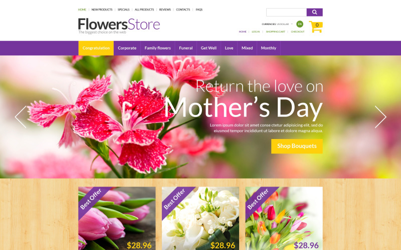 шаблон zencart flowers all occasion flowers