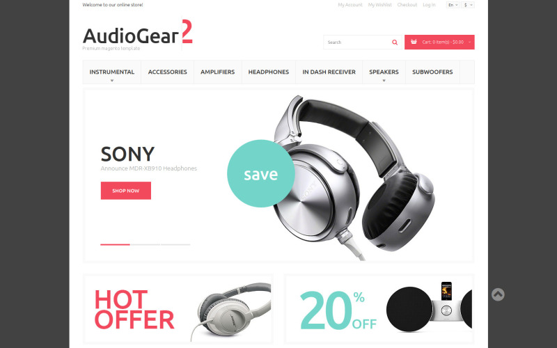 музыка играет gear magento theme
