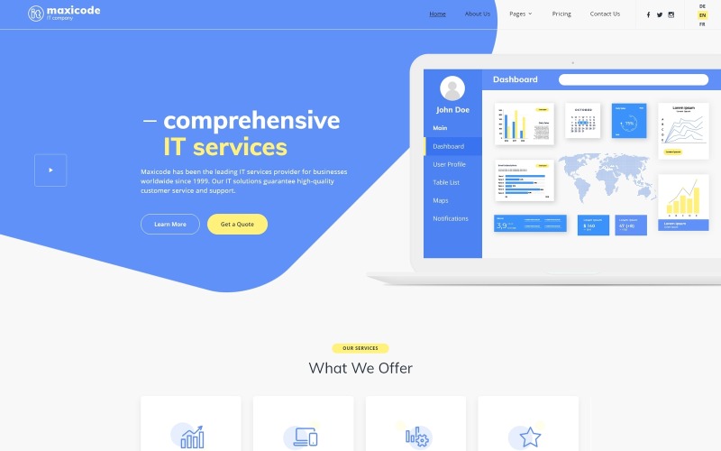 it компания многостраничный креативный html шаблон сайта