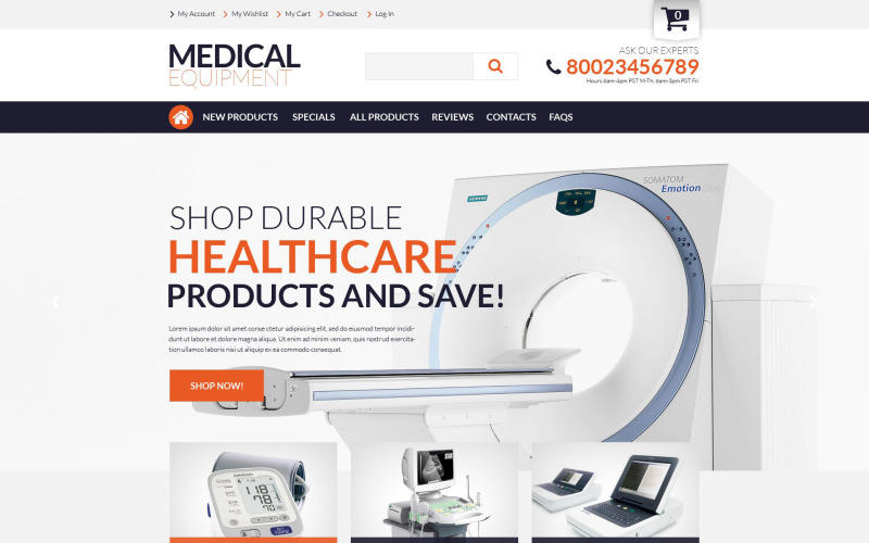 медицинские принадлежности zencart шаблон