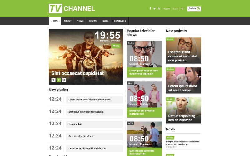 ТВ канал отзывчивый шаблон joomla
