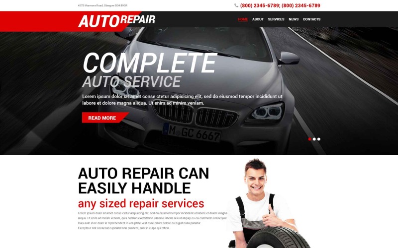 автосервис wordpress тема