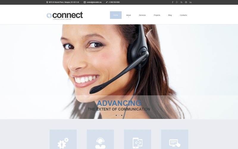 коммуникационный адаптивный шаблон joomla