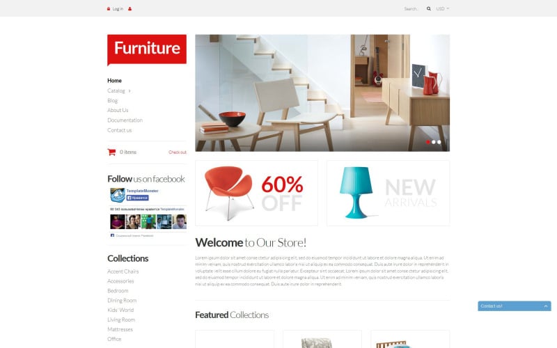 предметы мебели тема shopify