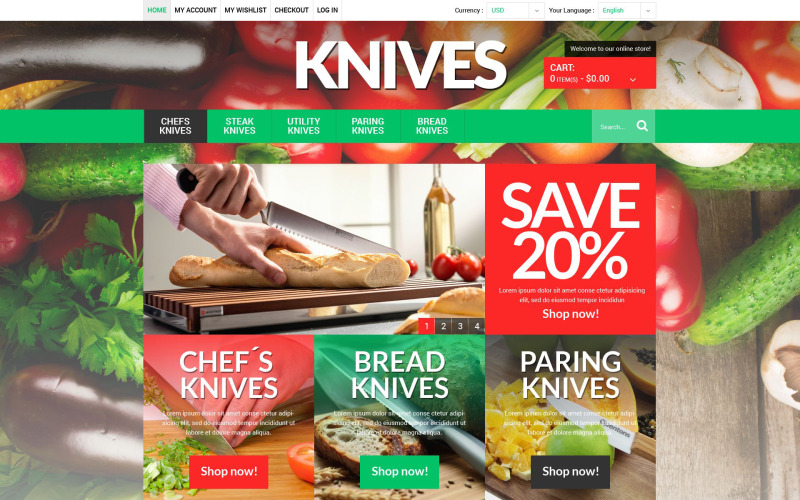 ножи интернет-магазина magento theme