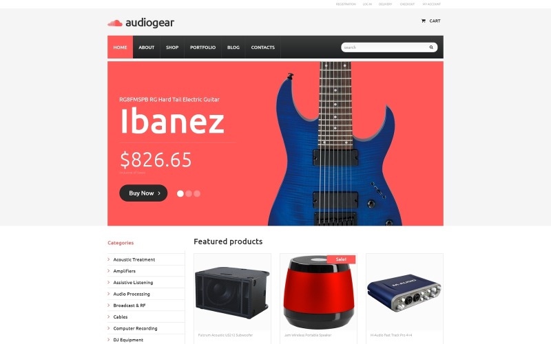 audiogear магазин woocommerce тема