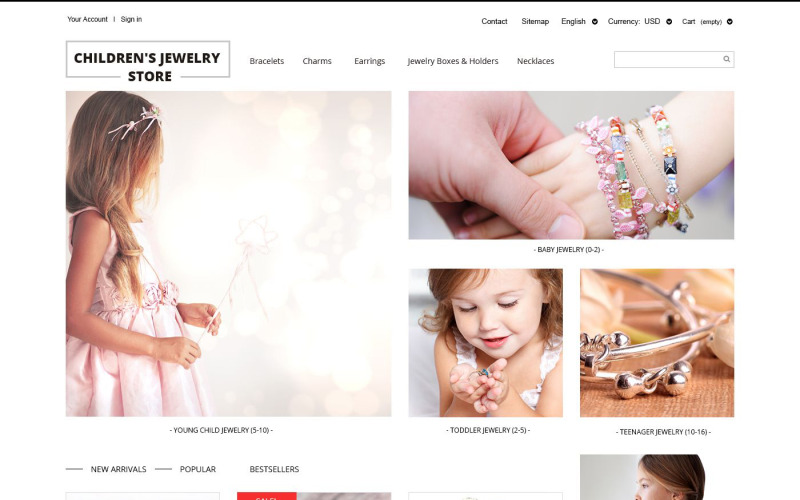 тема детского ювелирного магазина prestashop