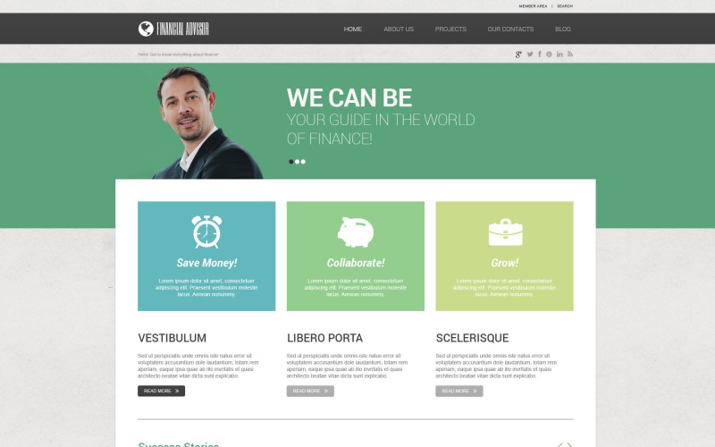 финансовый советник отзывчивая тема wordpress