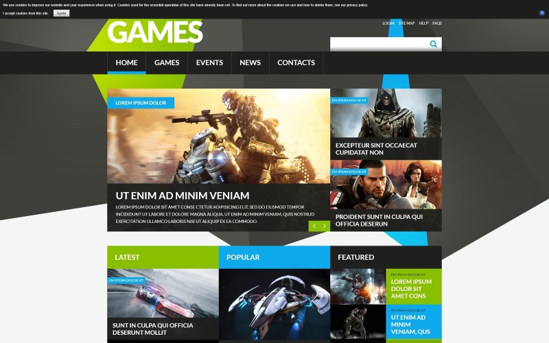 игровой портал отзывчивый шаблон joomla