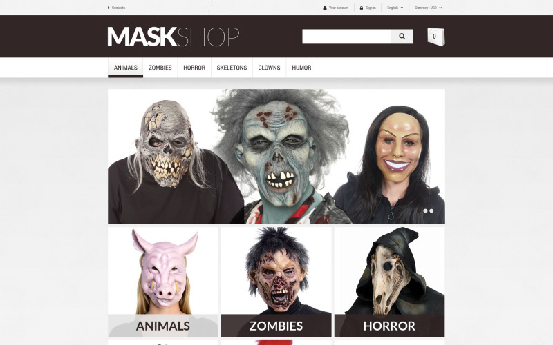 маскарад маска prestashop тема