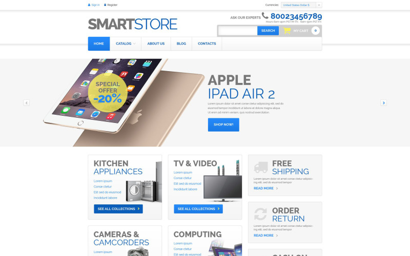 домашняя электроника шаблон virtuemart