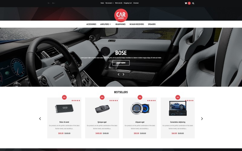 автомобильное аудио видео оборудование шаблон opencart